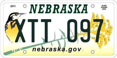 NE license plate XTT097