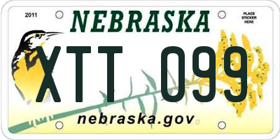 NE license plate XTT099