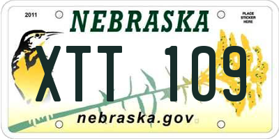 NE license plate XTT109