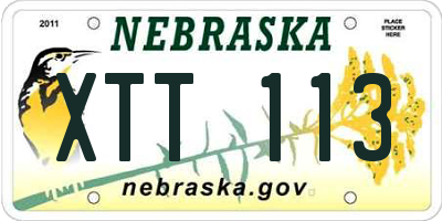 NE license plate XTT113