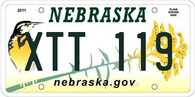 NE license plate XTT119