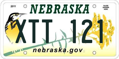 NE license plate XTT121