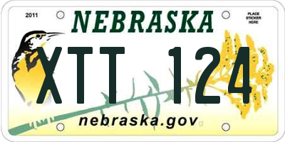 NE license plate XTT124