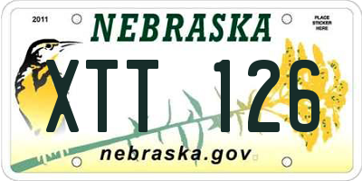 NE license plate XTT126