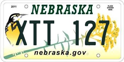 NE license plate XTT127