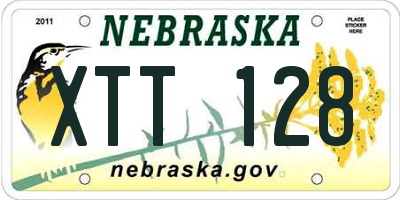 NE license plate XTT128
