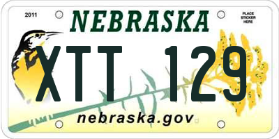 NE license plate XTT129