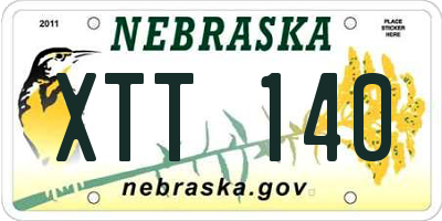 NE license plate XTT140