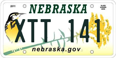 NE license plate XTT141