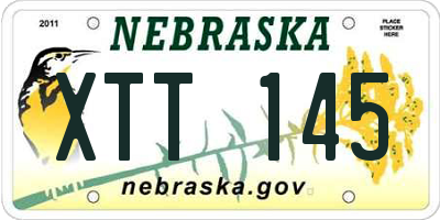 NE license plate XTT145