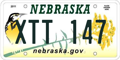 NE license plate XTT147