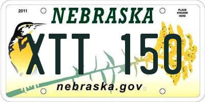NE license plate XTT150