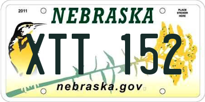NE license plate XTT152