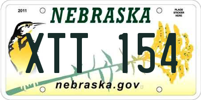 NE license plate XTT154