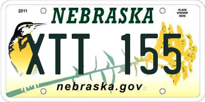 NE license plate XTT155