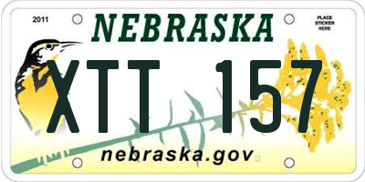NE license plate XTT157