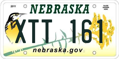 NE license plate XTT161