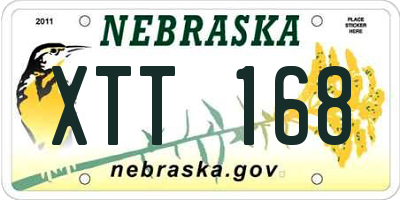 NE license plate XTT168