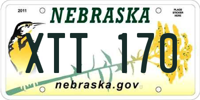 NE license plate XTT170