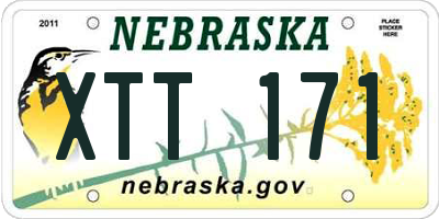 NE license plate XTT171