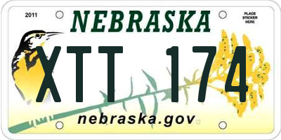 NE license plate XTT174