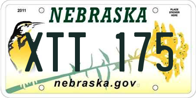 NE license plate XTT175
