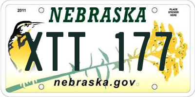 NE license plate XTT177