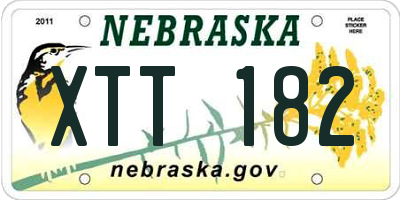 NE license plate XTT182