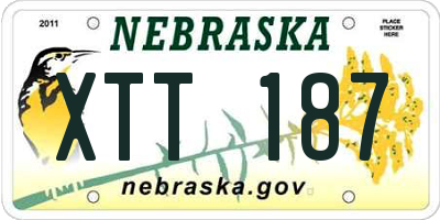 NE license plate XTT187