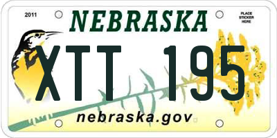 NE license plate XTT195