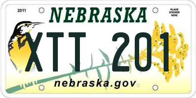NE license plate XTT201