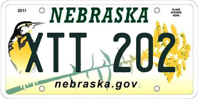 NE license plate XTT202