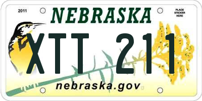 NE license plate XTT211