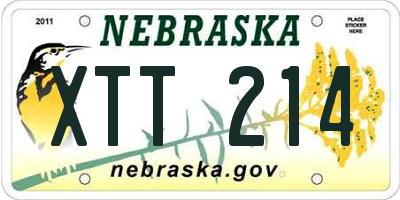 NE license plate XTT214