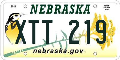 NE license plate XTT219