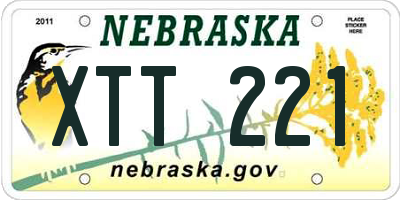 NE license plate XTT221