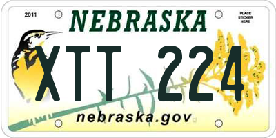 NE license plate XTT224