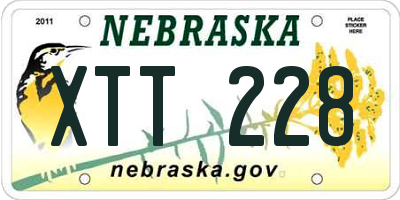 NE license plate XTT228