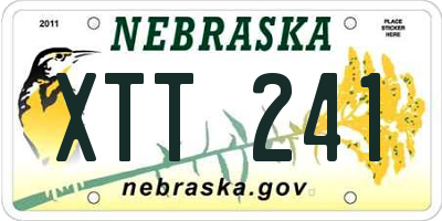 NE license plate XTT241