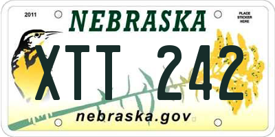 NE license plate XTT242