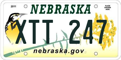 NE license plate XTT247