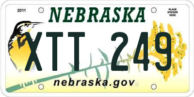 NE license plate XTT249