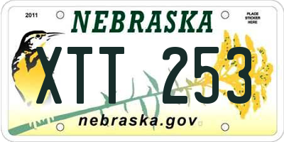NE license plate XTT253