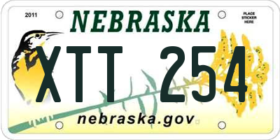 NE license plate XTT254