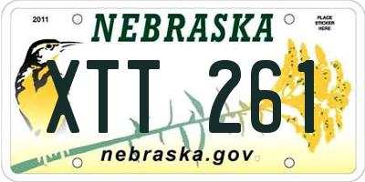 NE license plate XTT261