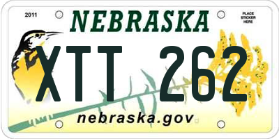 NE license plate XTT262