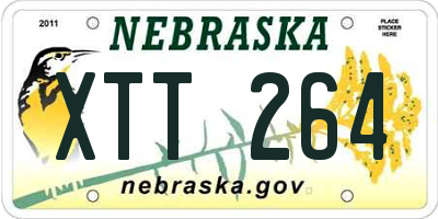 NE license plate XTT264