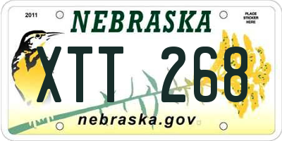 NE license plate XTT268