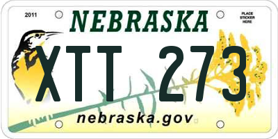 NE license plate XTT273