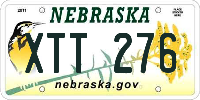 NE license plate XTT276